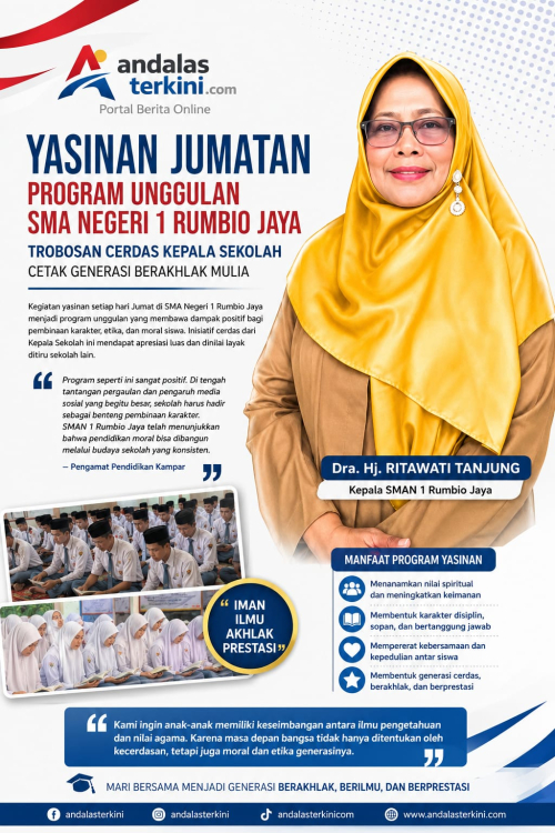 Jumat Pagi Penuh Makna di SMAN 1 Rumbio Jaya, Program Yasinan Dinilai Jadi Role Model Pembinaan Karakter Siswa