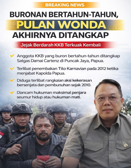 Buronan Bertahun-Tahun, Pulan Wonda Akhirnya Ditangkap: Jejak Berdarah KKB Terkuak Kembali