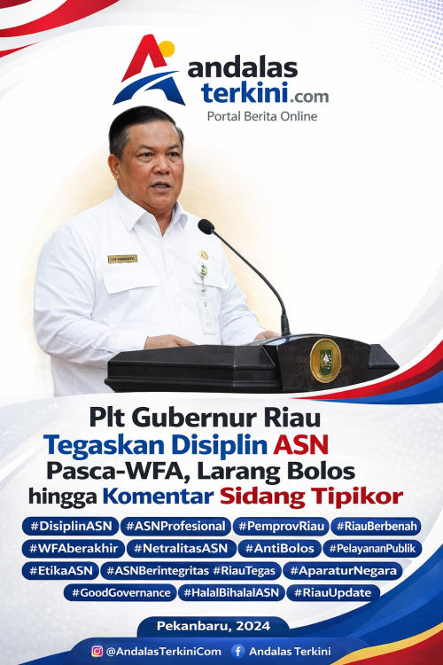 Plt Gubernur Riau Tegaskan Disiplin ASN Pasca-WFA, Larang Bolos hingga Komentar Sidang Tipikor
