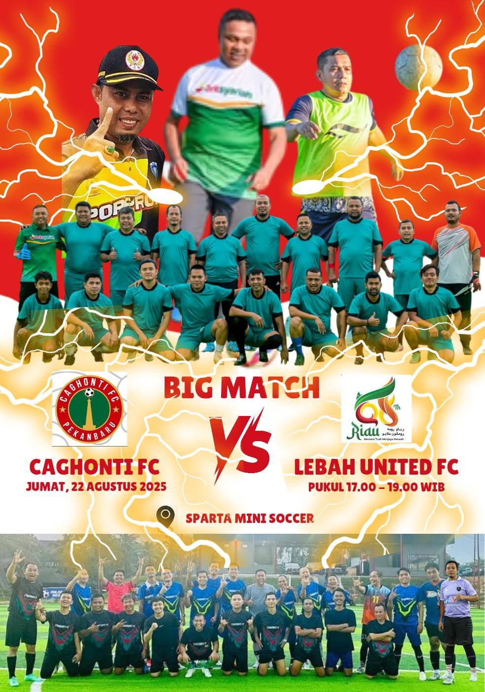 Drama 10 Gol! PKB FC vs Caghonti FC Berakhir Imbang 5-5 di Pekanbaru