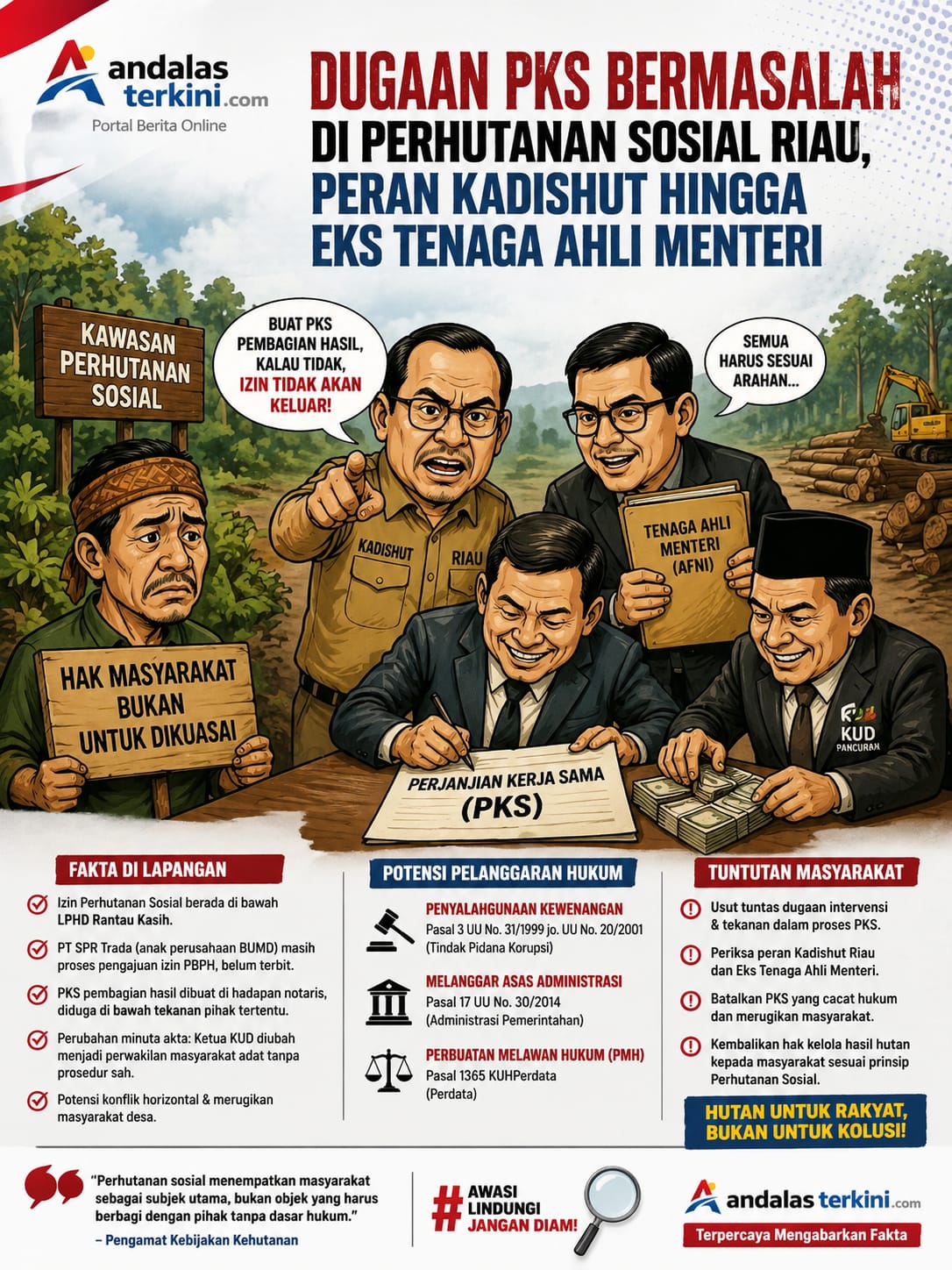 Dugaan PKS Bermasalah di Perhutanan Sosial Riau, Peran Kadishut hingga eks Tenaga Ahli Menteri